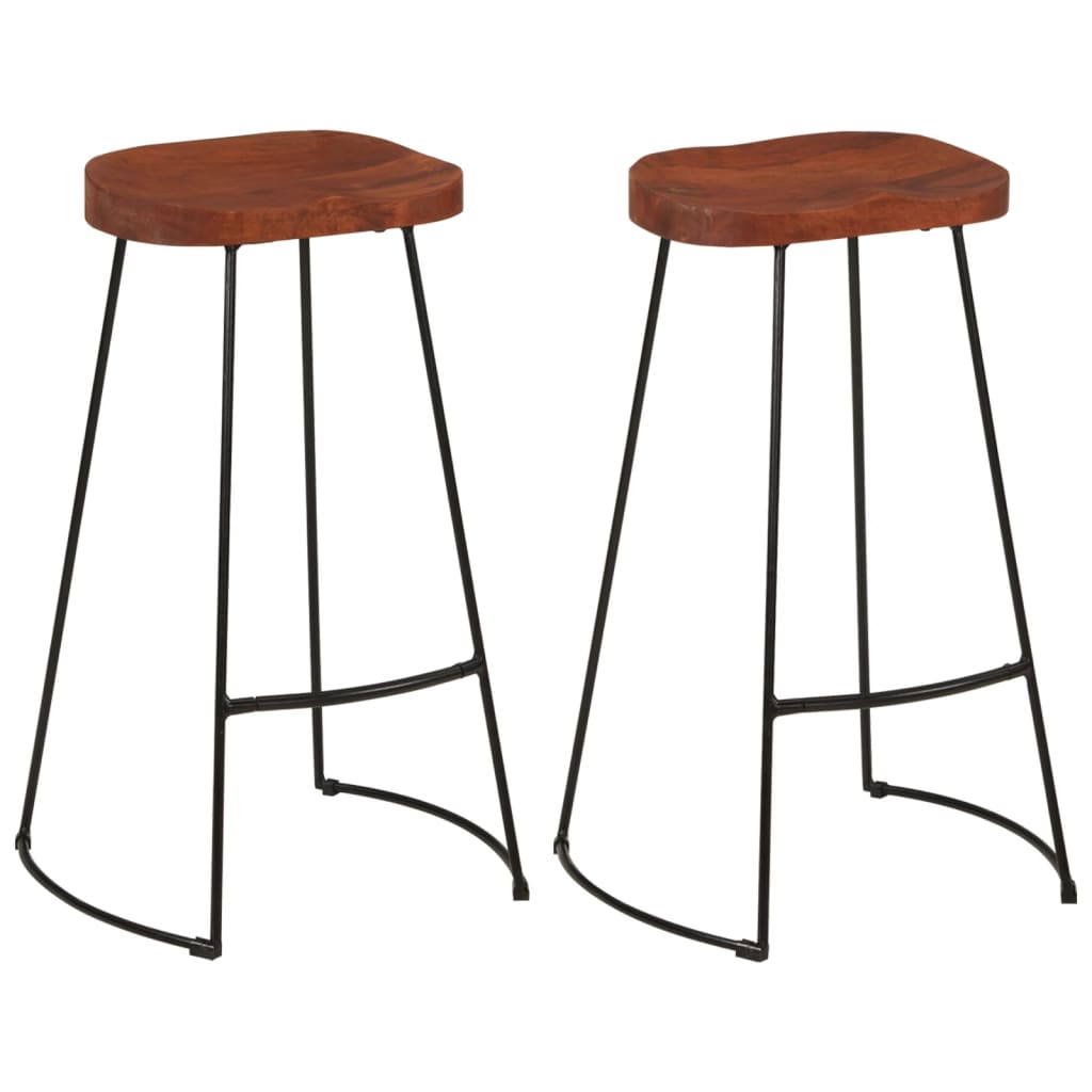 Gavin Bar Stools 2 Pcs 19.7&quot;X15.7&quot;X30.7&quot; Solid Wood Mango