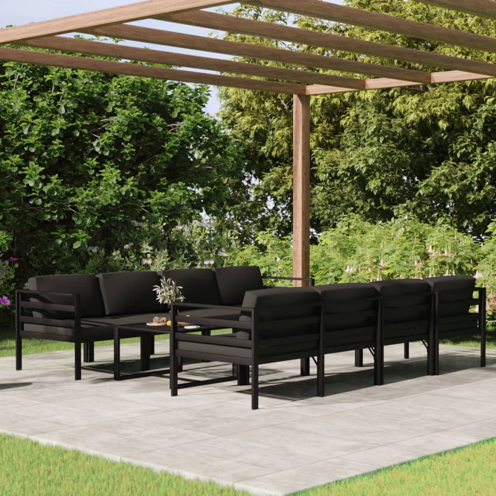 6 Piece Patio Lounge Set With Cushions Aluminum Anthracite