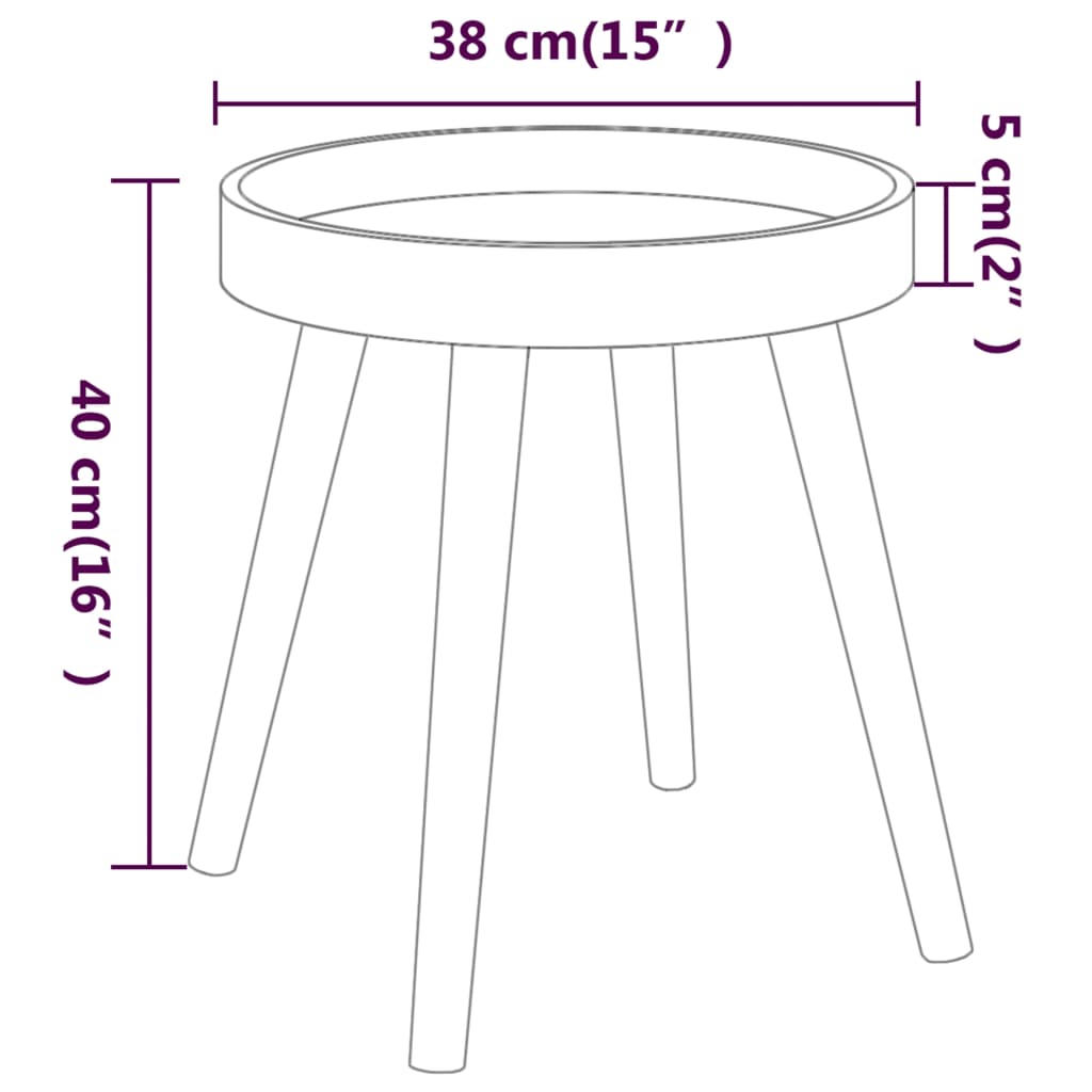 Side Table 15&quot;X15&quot;X15.7&quot; Engineered Wood&Solid Wood Pine