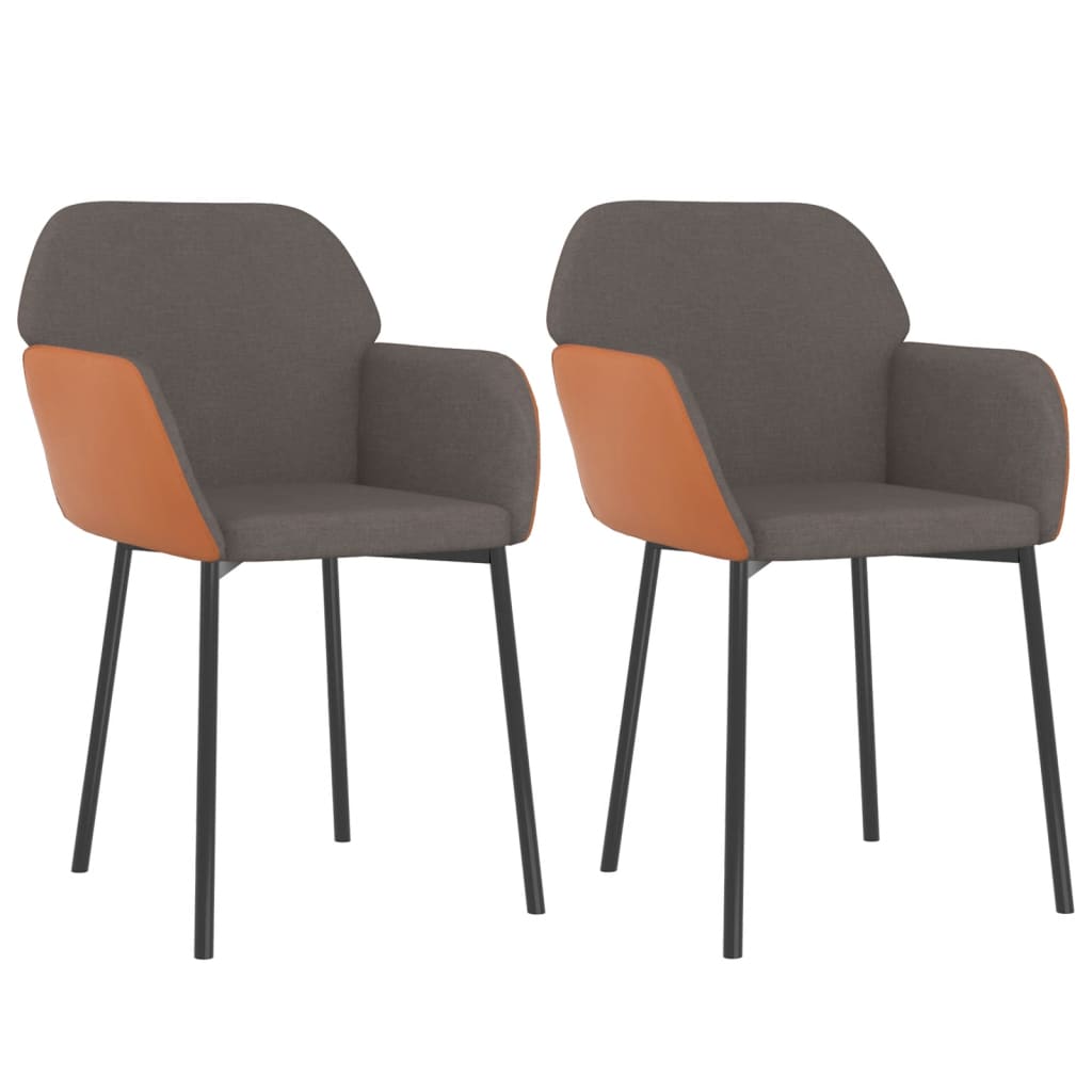 Dining Chairs 2 Pcs Fabric And Faux Leather