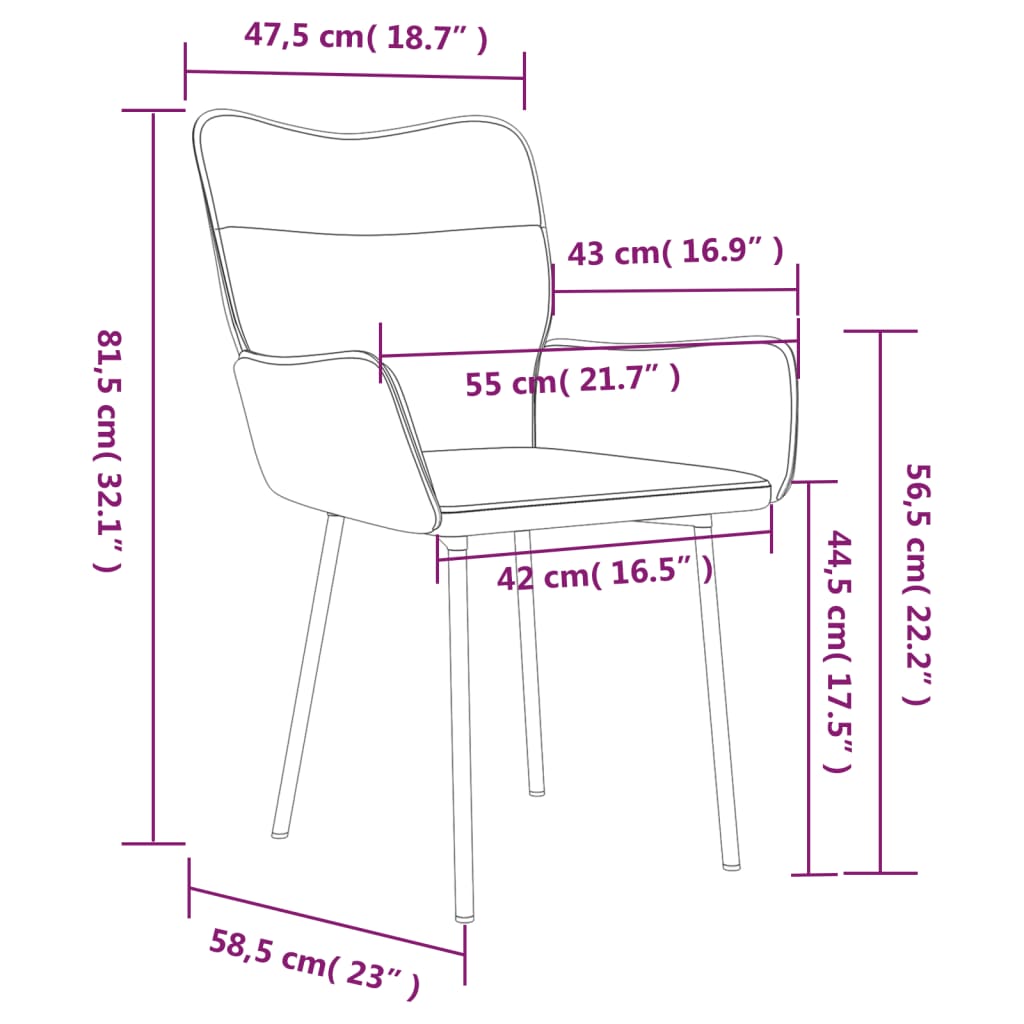 Dining Chairs 2 Pcs Velvet