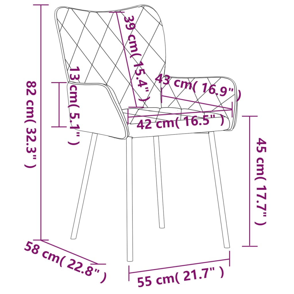 Dining Chairs 2 Pcs Fabric