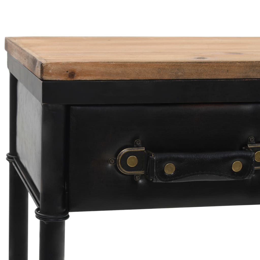 Console Table With Castors 39.4&quot;X13&quot;X31.5&quot; Solid Wood Fir