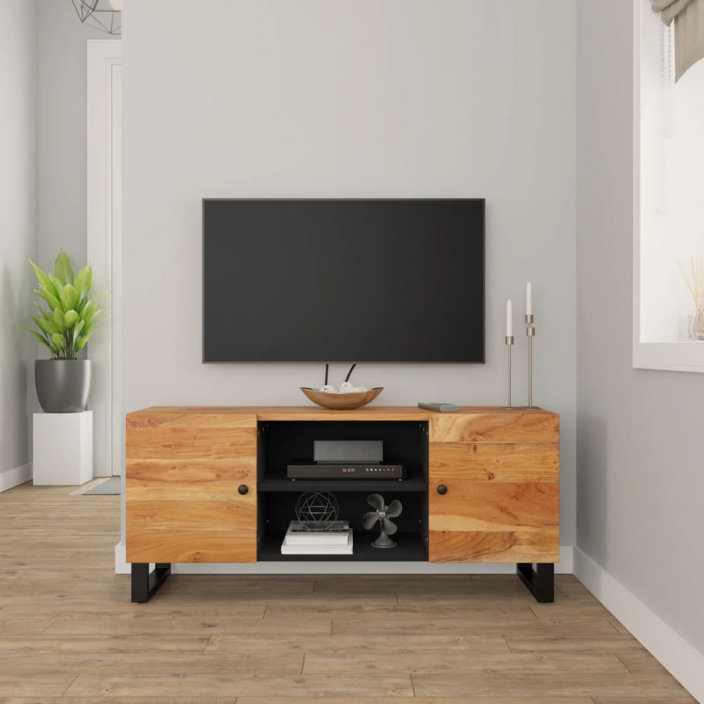 Tv Stand 41.3&quot;X13&quot;X18.1&quot; Solid Wood Acacia