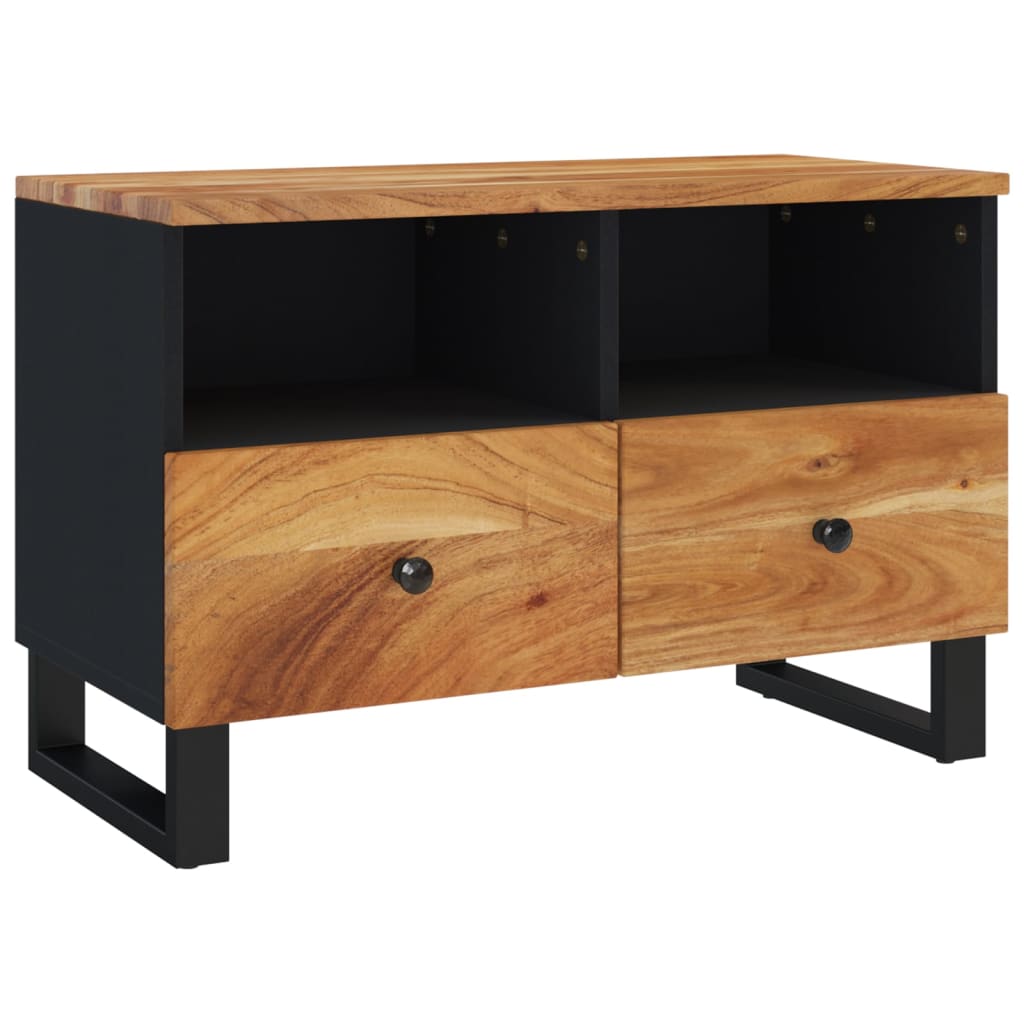 Tv Stand 27.6&quot;X13&quot;X18.1&quot; Solid Wood Acacia