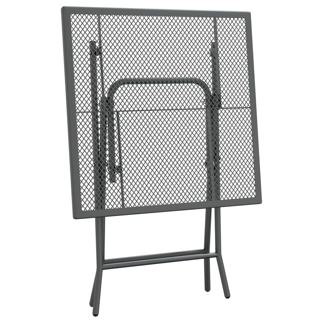 3 Piece Patio Dining Set Expanded Metal Mesh Anthracite