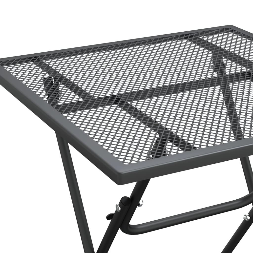 3 Piece Patio Dining Set Expanded Metal Mesh Anthracite