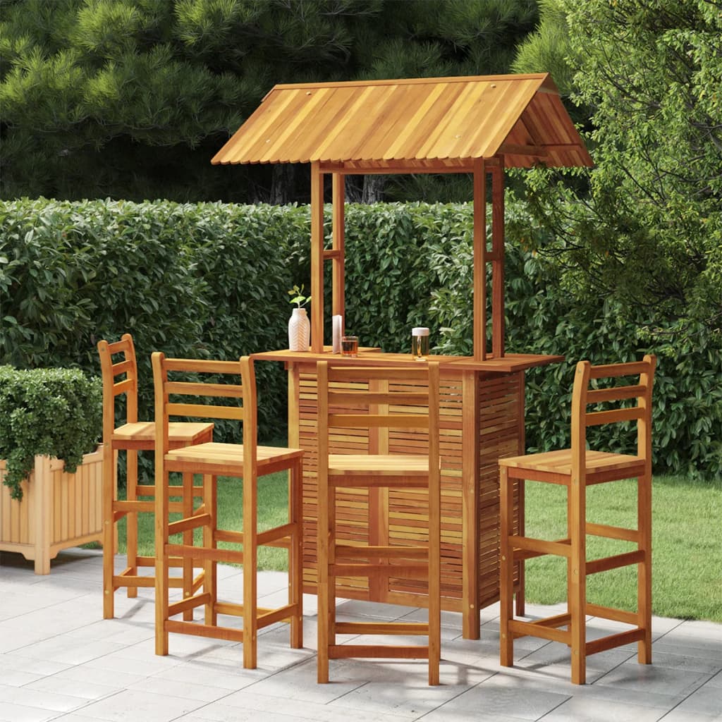 3 Piece Patio Bar Set Solid Wood Acacia