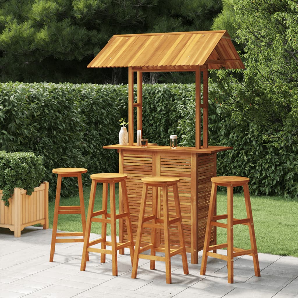 3 Piece Patio Bar Set Solid Wood Acacia