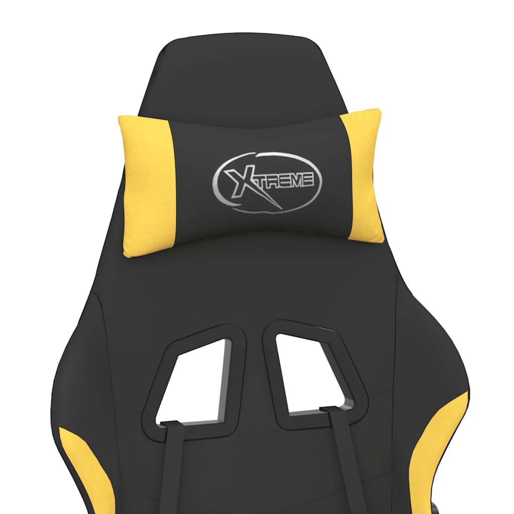 Massage Gaming Chair Black And Yellow Fabric