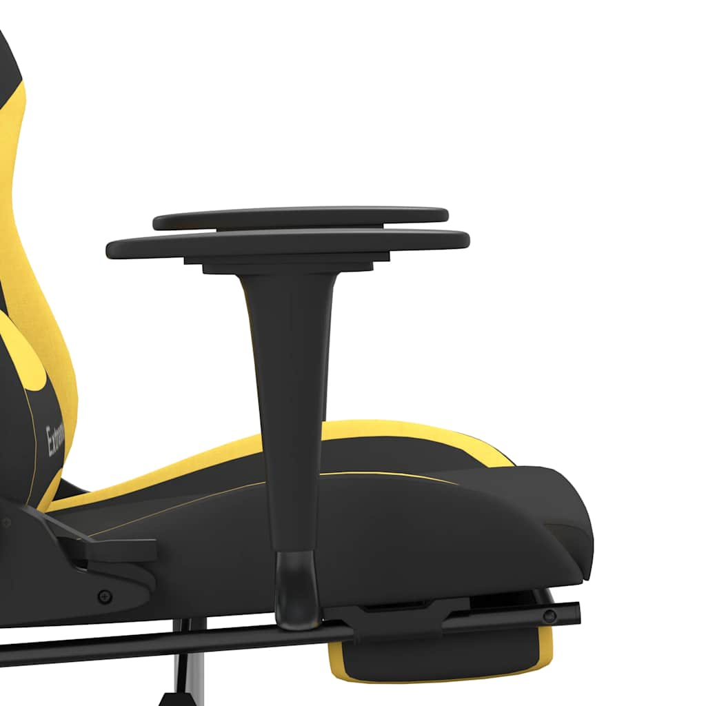 Massage Gaming Chair Black And Yellow Fabric