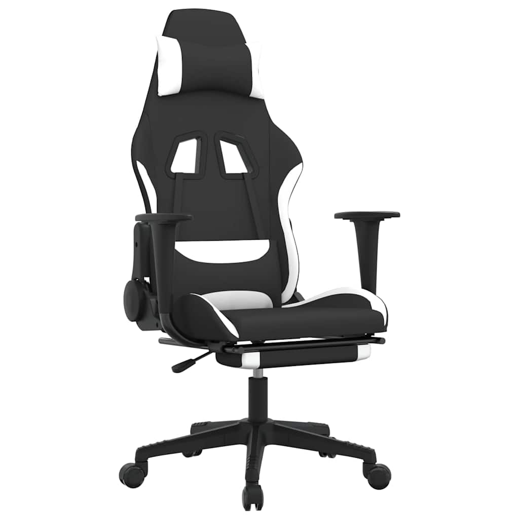 Massage Gaming Chair Black And Fabric