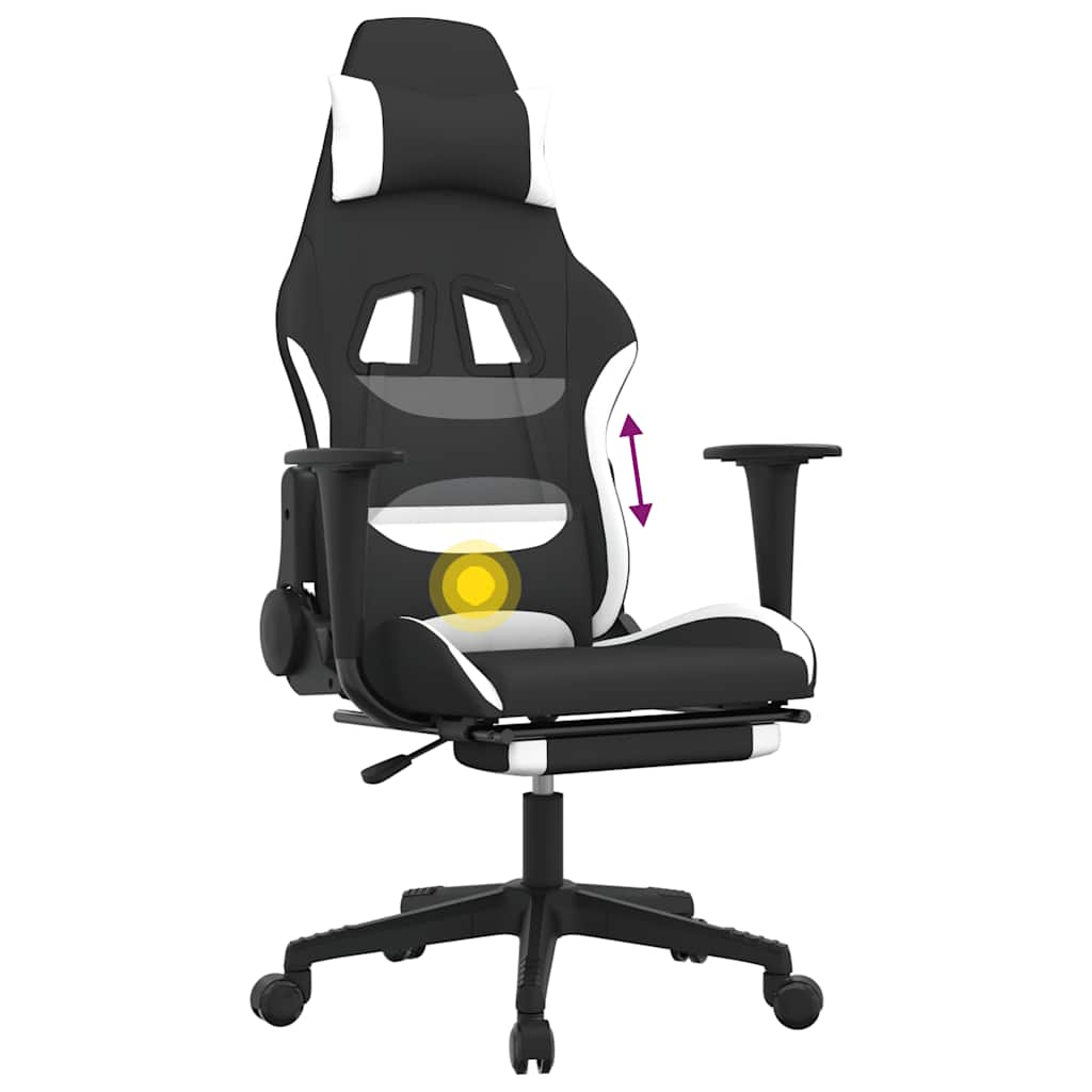 Massage Gaming Chair Black And Fabric