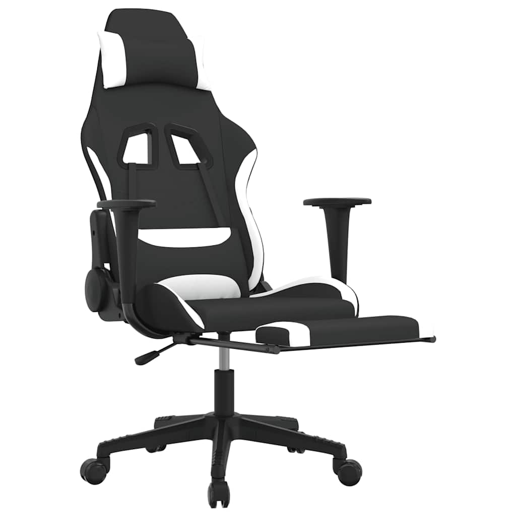 Massage Gaming Chair Black And Fabric