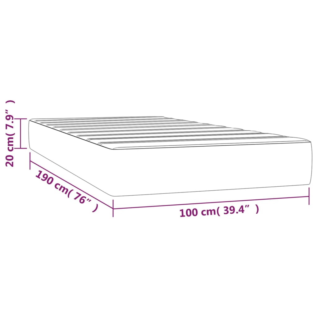 Pocket Spring Bed Mattress 39.4&quot;X74.8&quot;X7.9&quot; Fabric