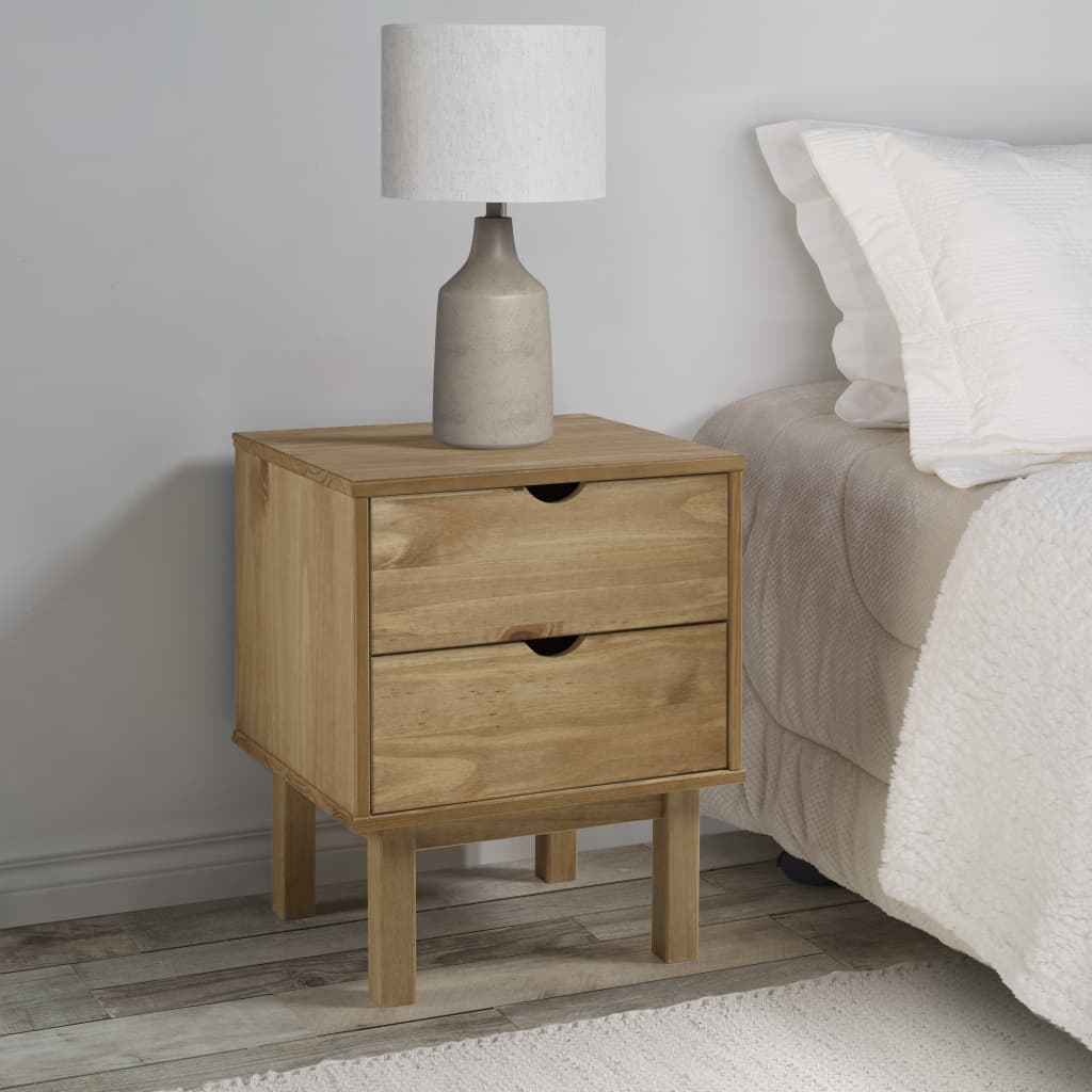 Bedside Cabinet Otta 17.7&quot;X15.4&quot;X22.4&quot; Solid Wood Pine