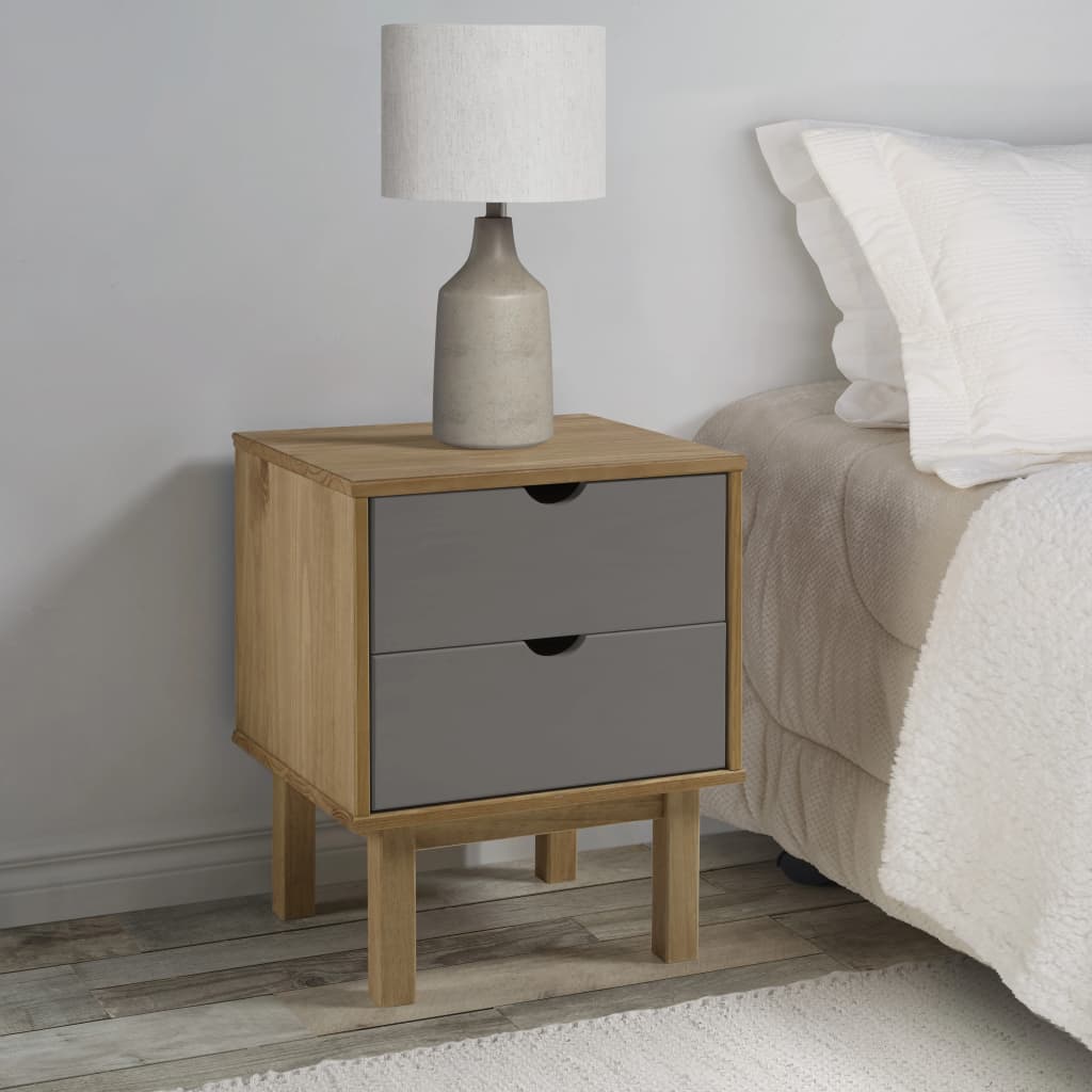 Bedside Cabinet Otta 17.7&quot;X15.4&quot;X22.4&quot; Solid Wood Pine