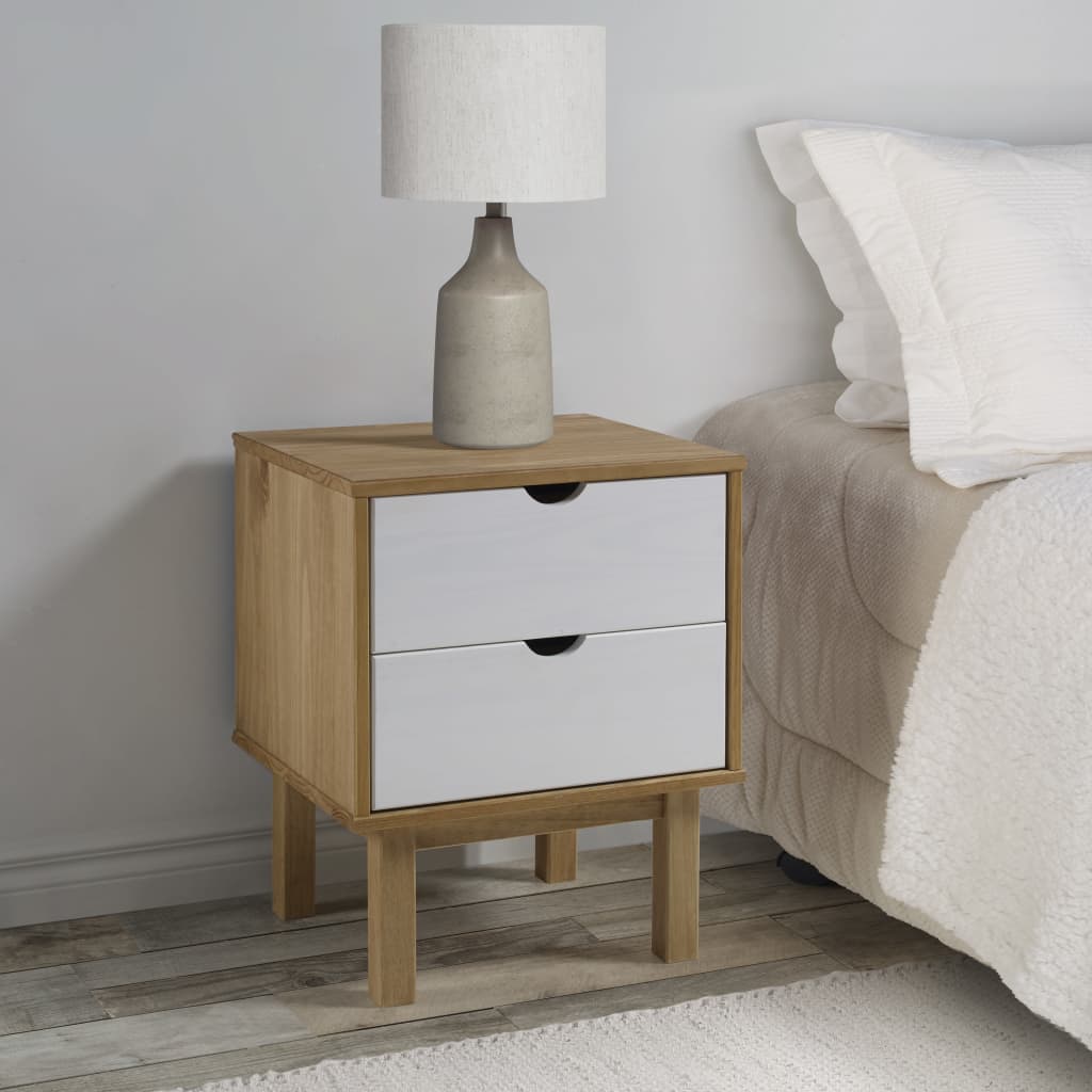 Bedside Cabinet Otta 17.7&quot;X15.4&quot;X22.4&quot; Solid Wood Pine