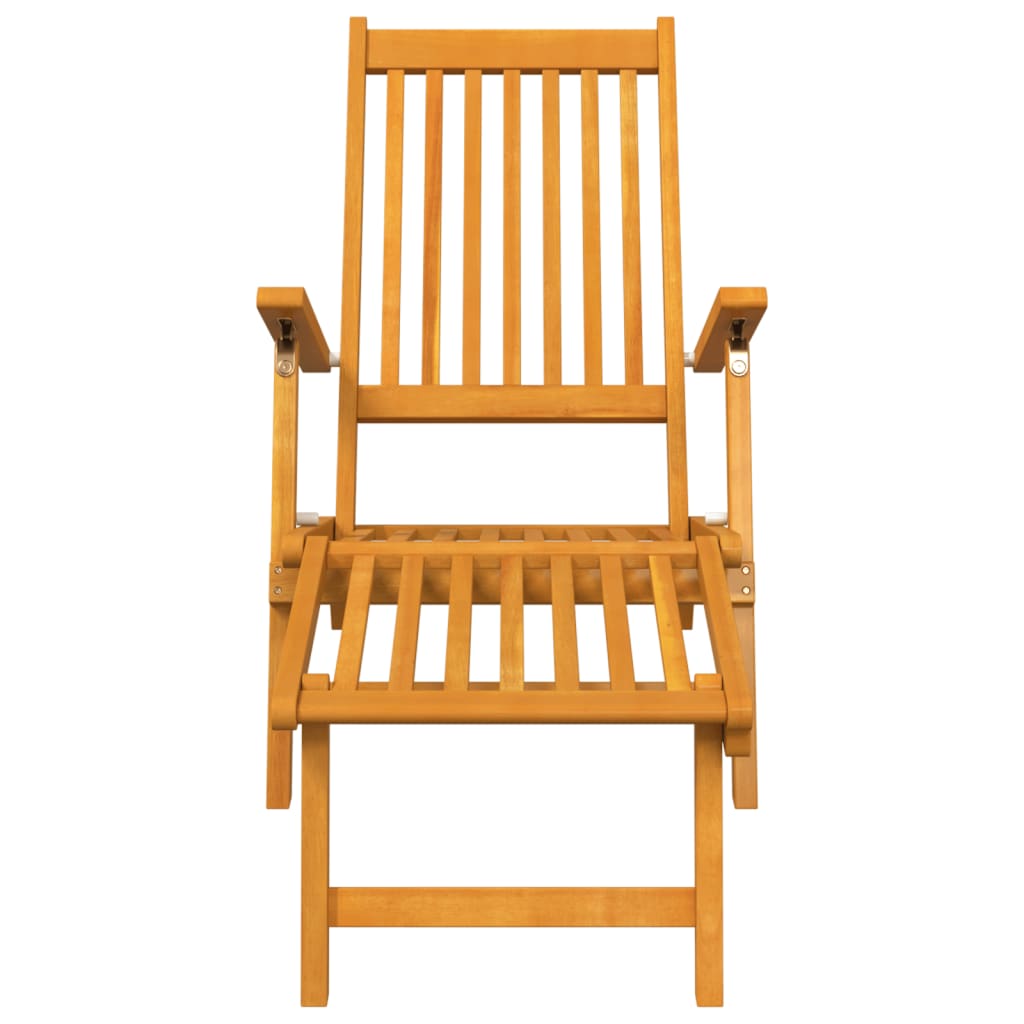 Patio Deck Chairs With Footrests 2 Pcs Solid Wood Acacia