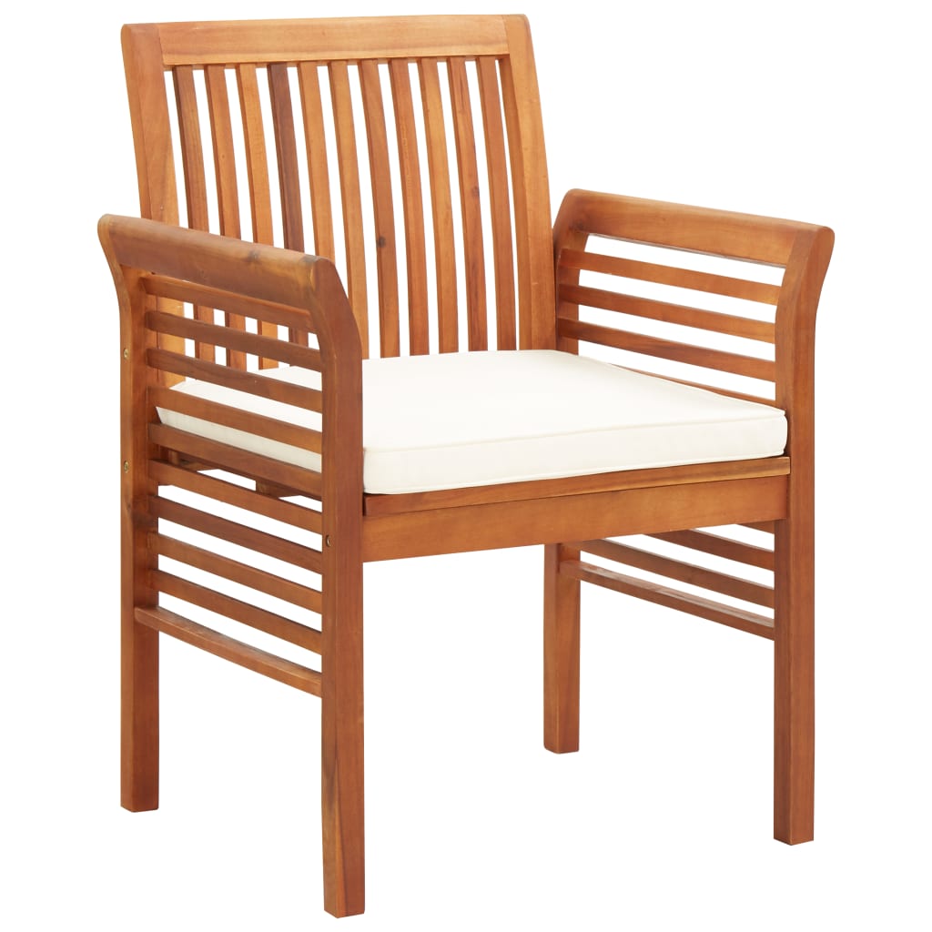 Patio Dining Chair With Cushion Solid Acacia Wood