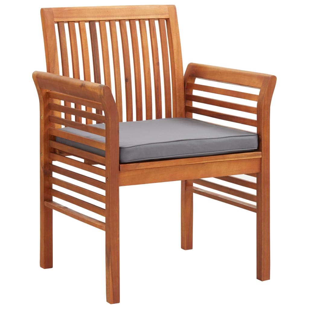 Patio Dining Chair With Cushion Solid Acacia Wood