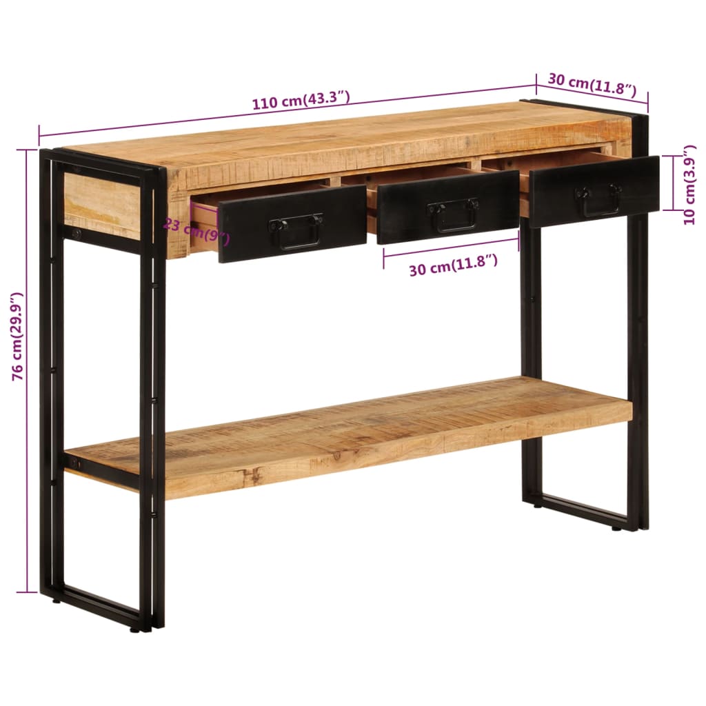 Console Table 43.3&quot;X11.8&quot;X29.9&quot; Solid Wood Mango