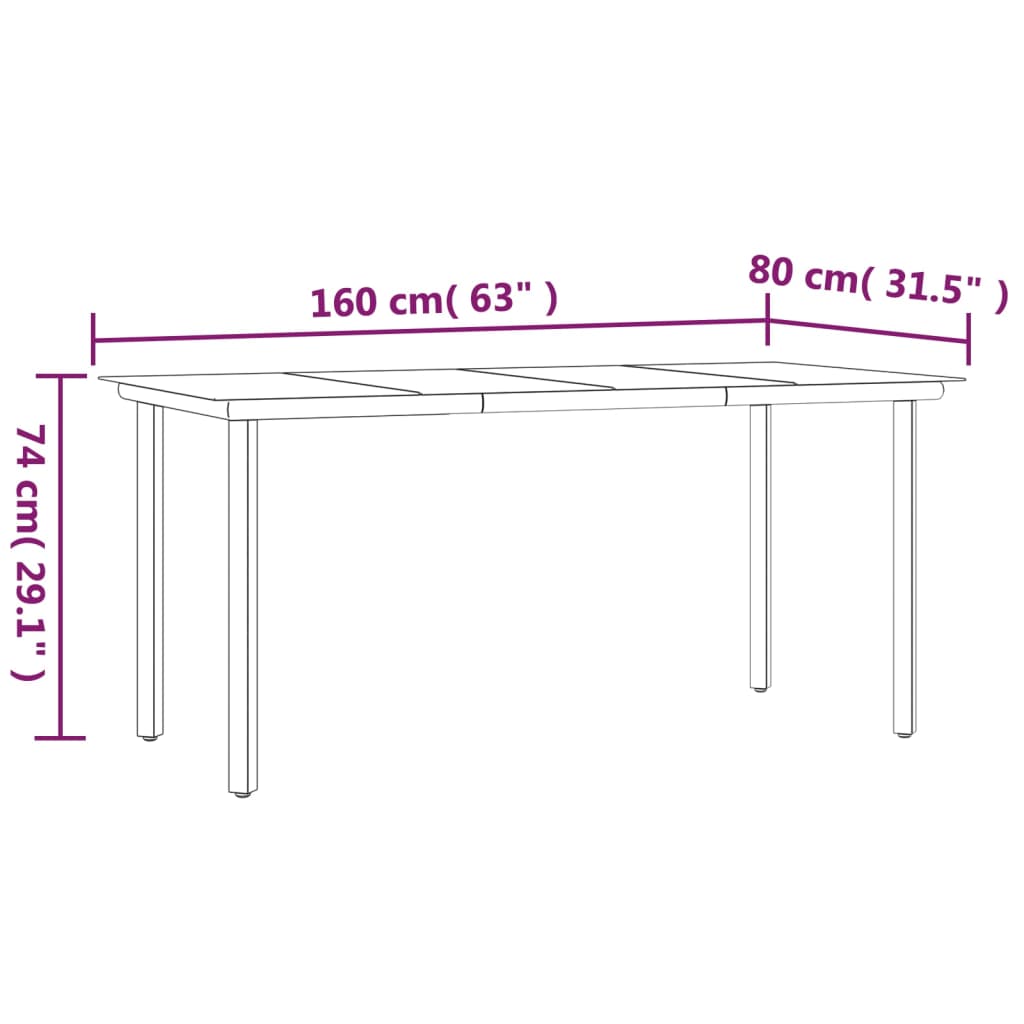 Patio Dining Table Black Steel And Tempered Glass