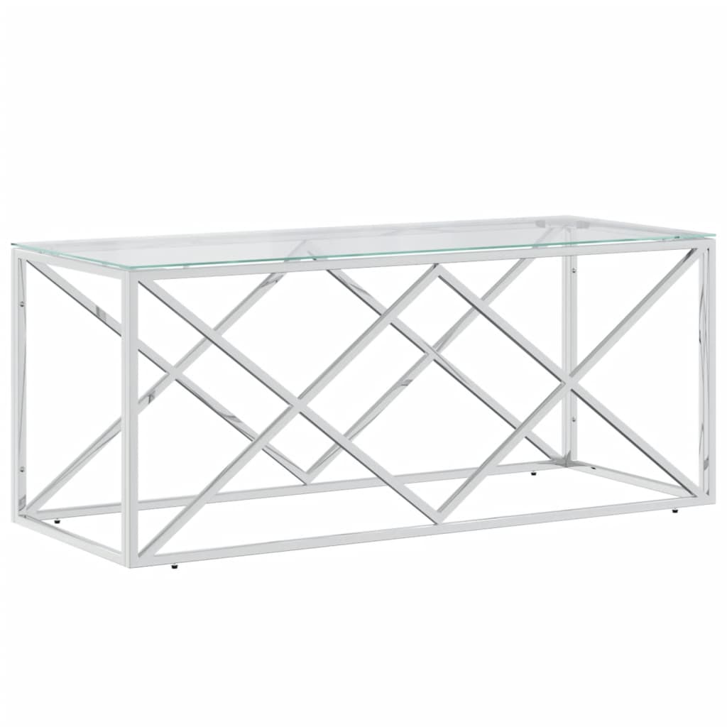 Coffee Table 43.3&quot;X17.7&quot;X17.7&quot; Stainless Steel And