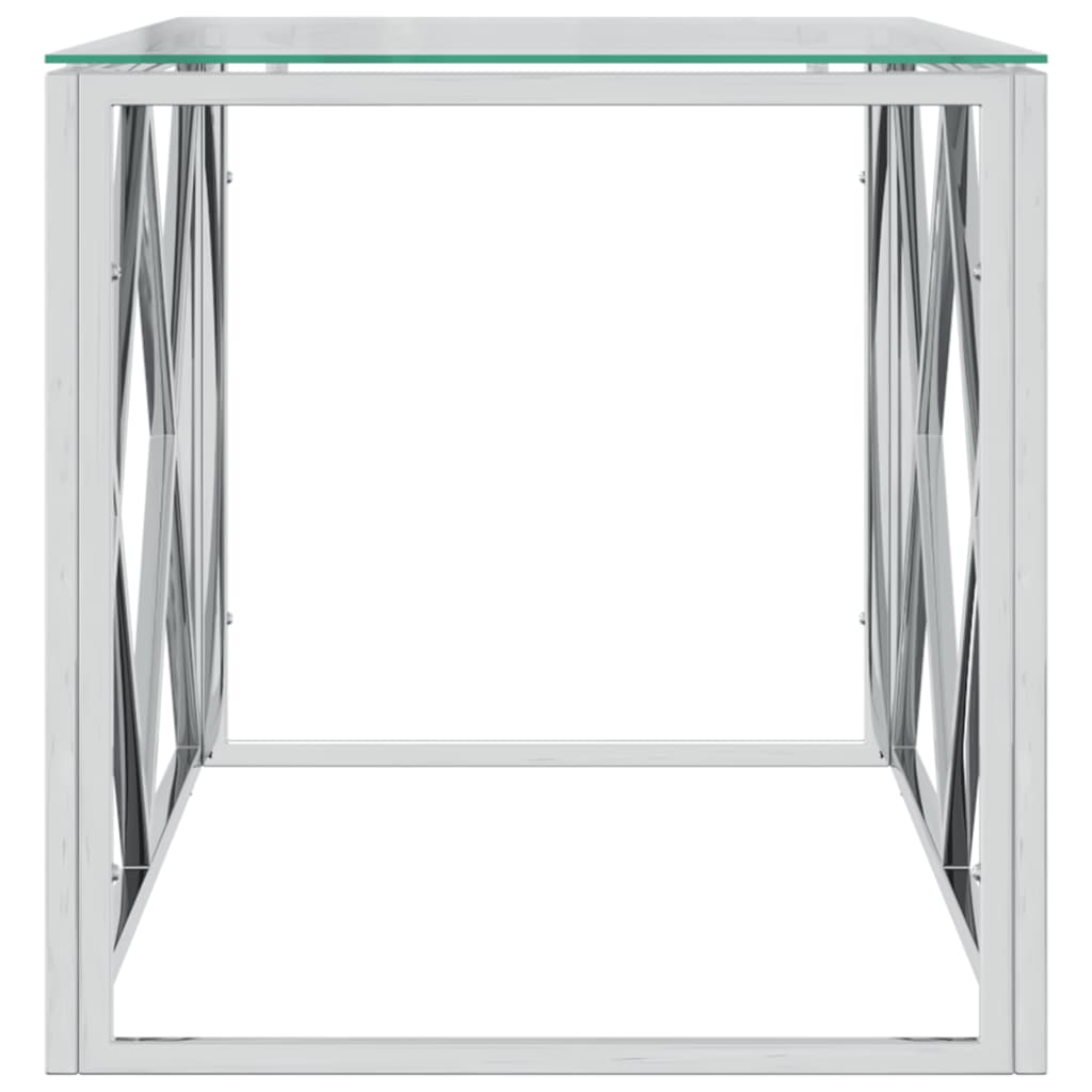 Coffee Table 43.3&quot;X17.7&quot;X17.7&quot; Stainless Steel And