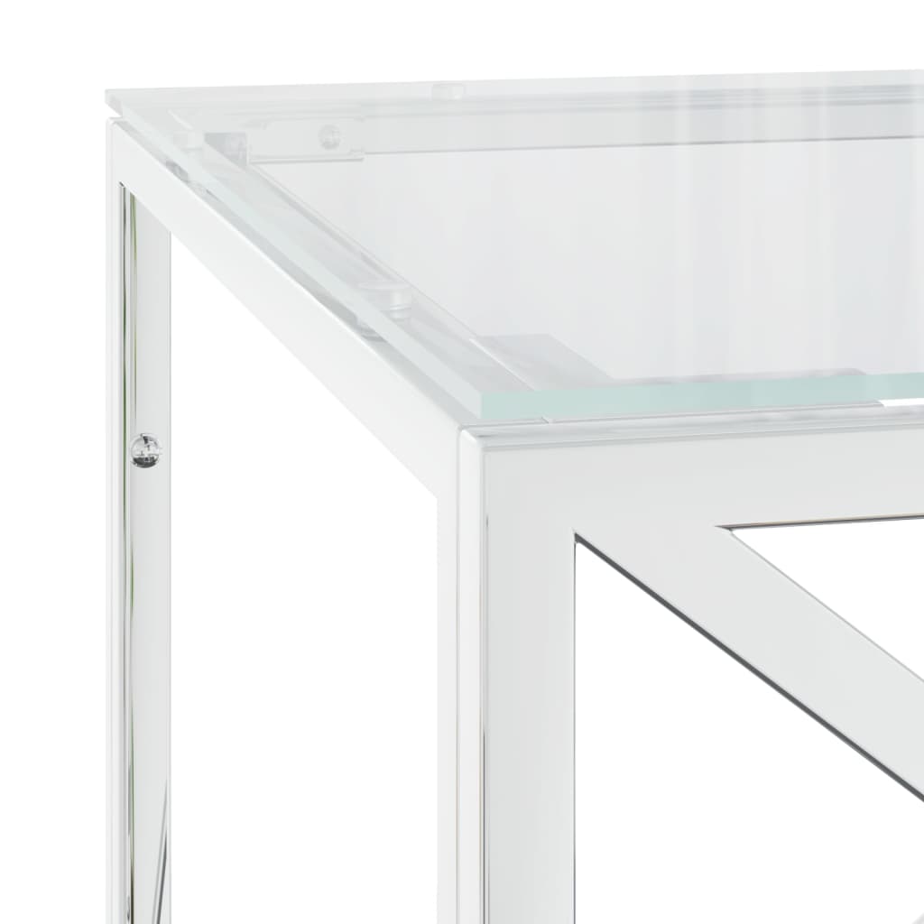 Coffee Table 43.3&quot;X17.7&quot;X17.7&quot; Stainless Steel And