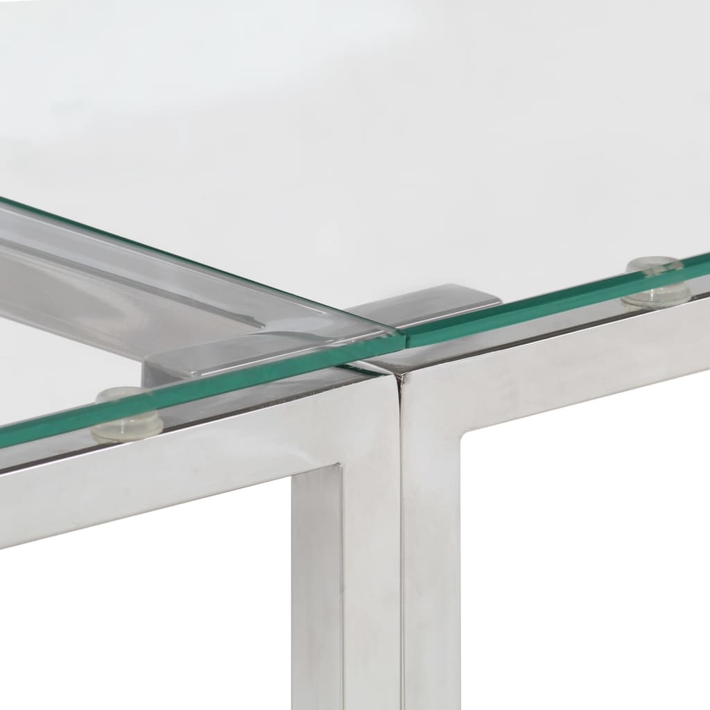 Console Table Stainless Steel And Tempered