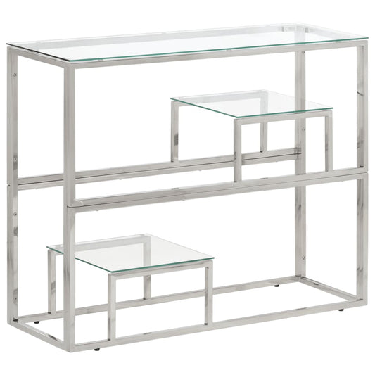 Console Table Stainless Steel And Tempered