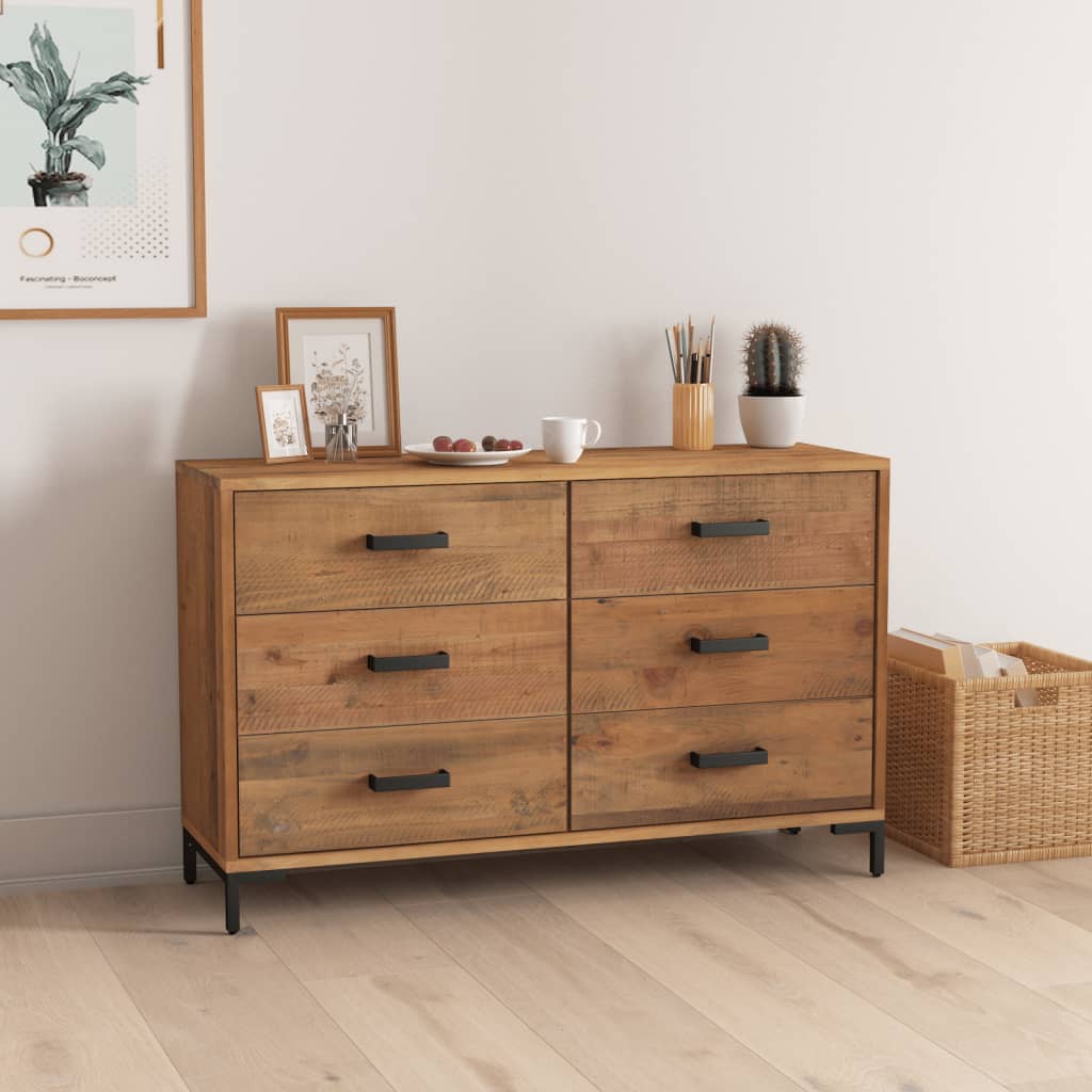 Sideboard 43.3&quot;X13.8&quot;X27.6&quot; Solid Wood Pine