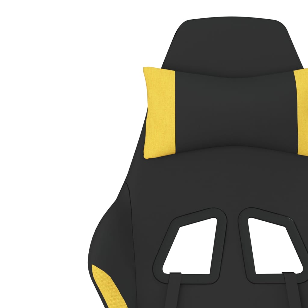 Gaming Chair Black And Yellow Fabric