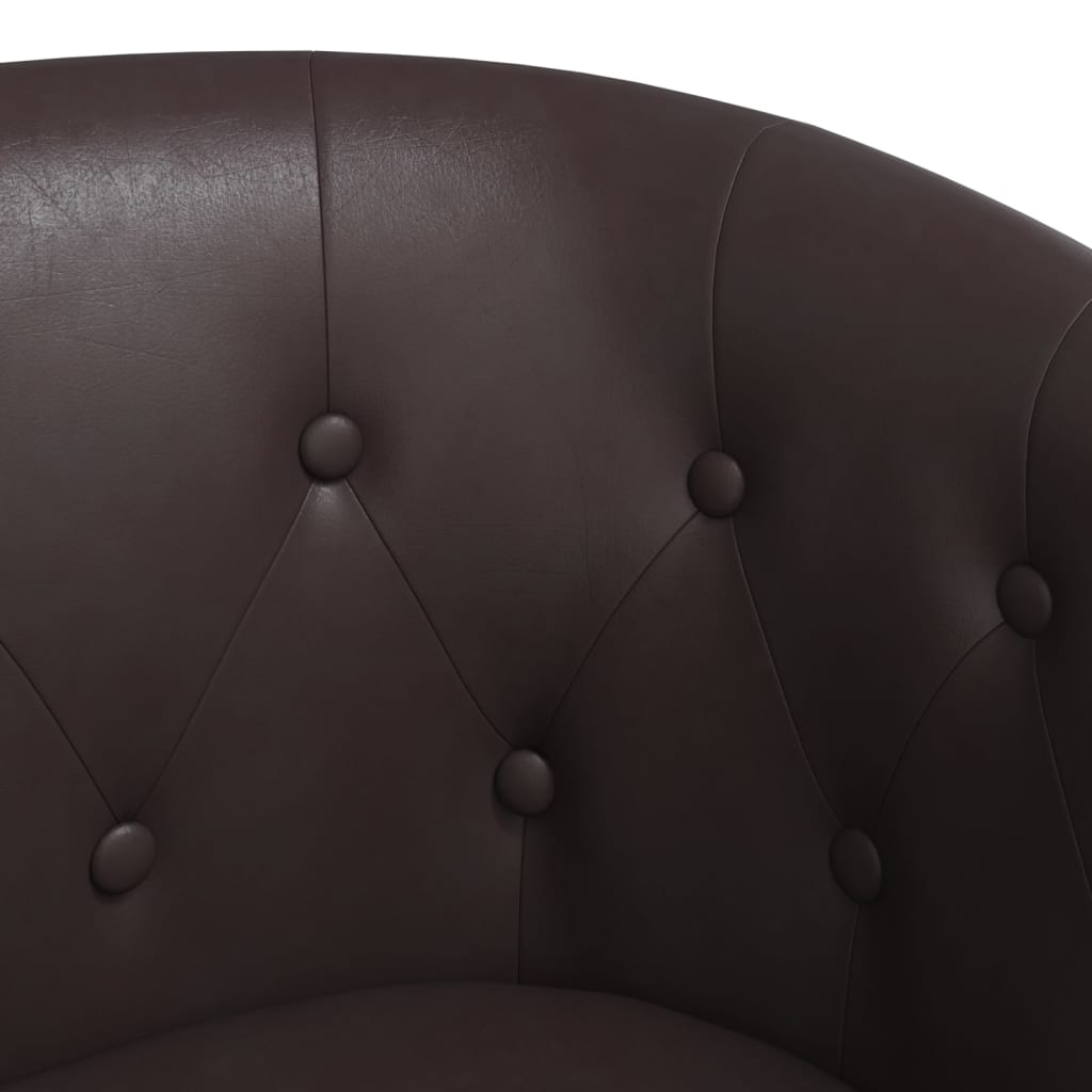 Tub Chair With Footstool Faux Leather