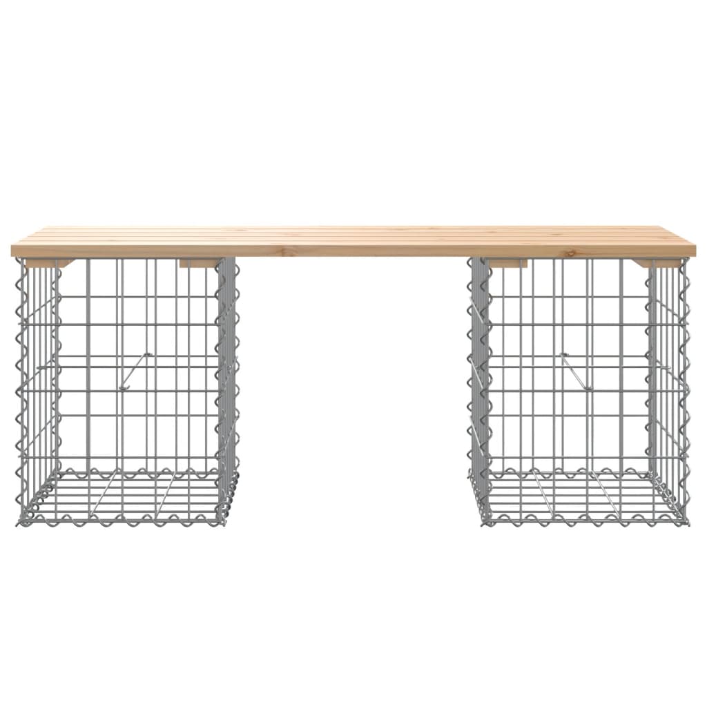 Patio Bench Gabion Design Solid Wood Pine