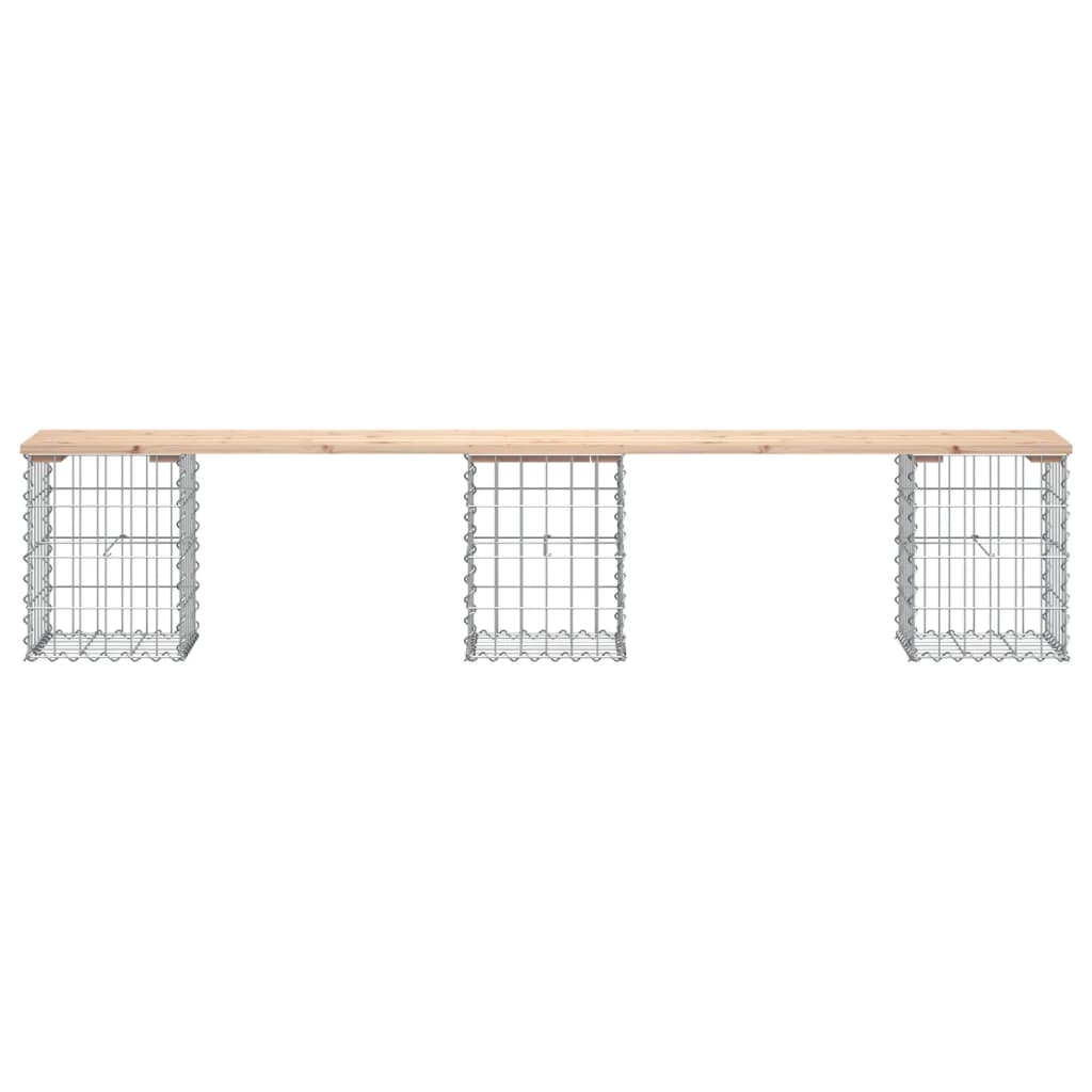 Patio Bench Gabion Design Solid Wood Pine