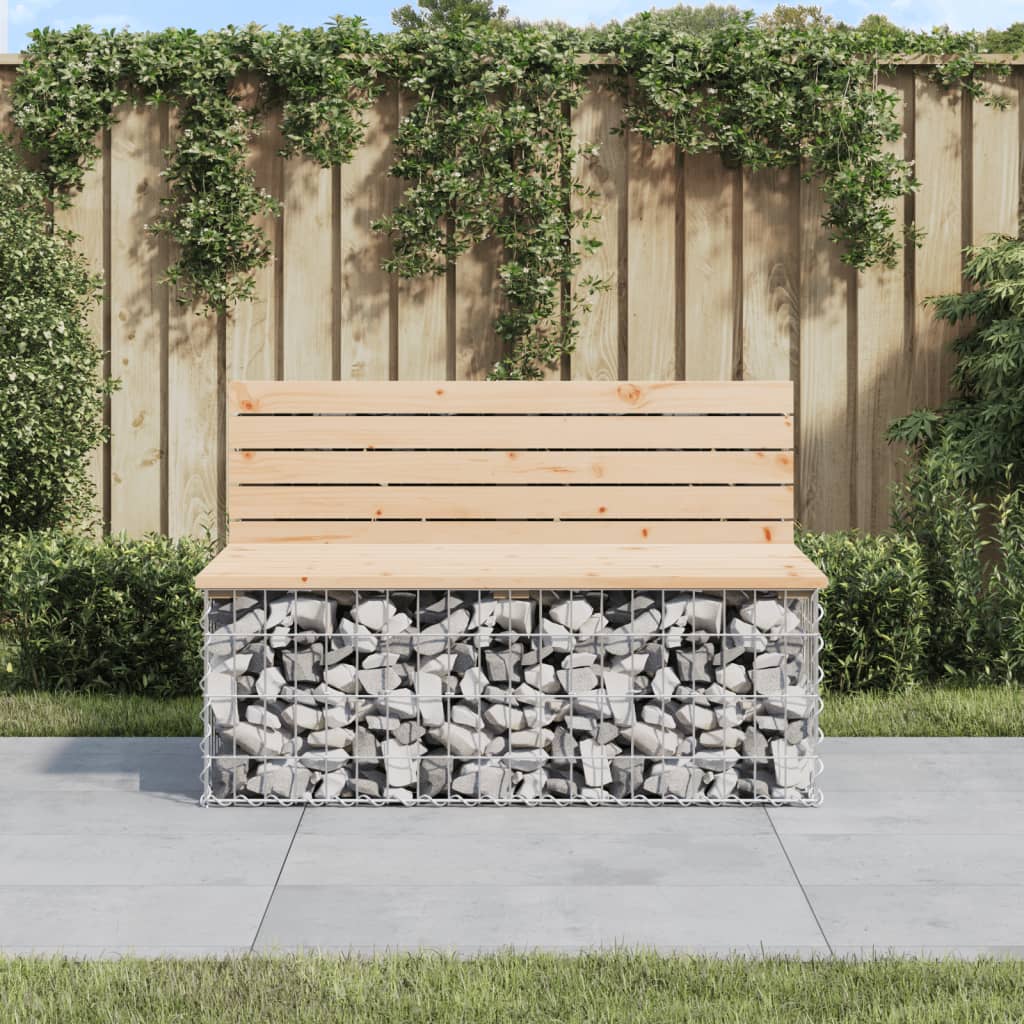 Patio Bench Gabion Design Solid Wood Pine