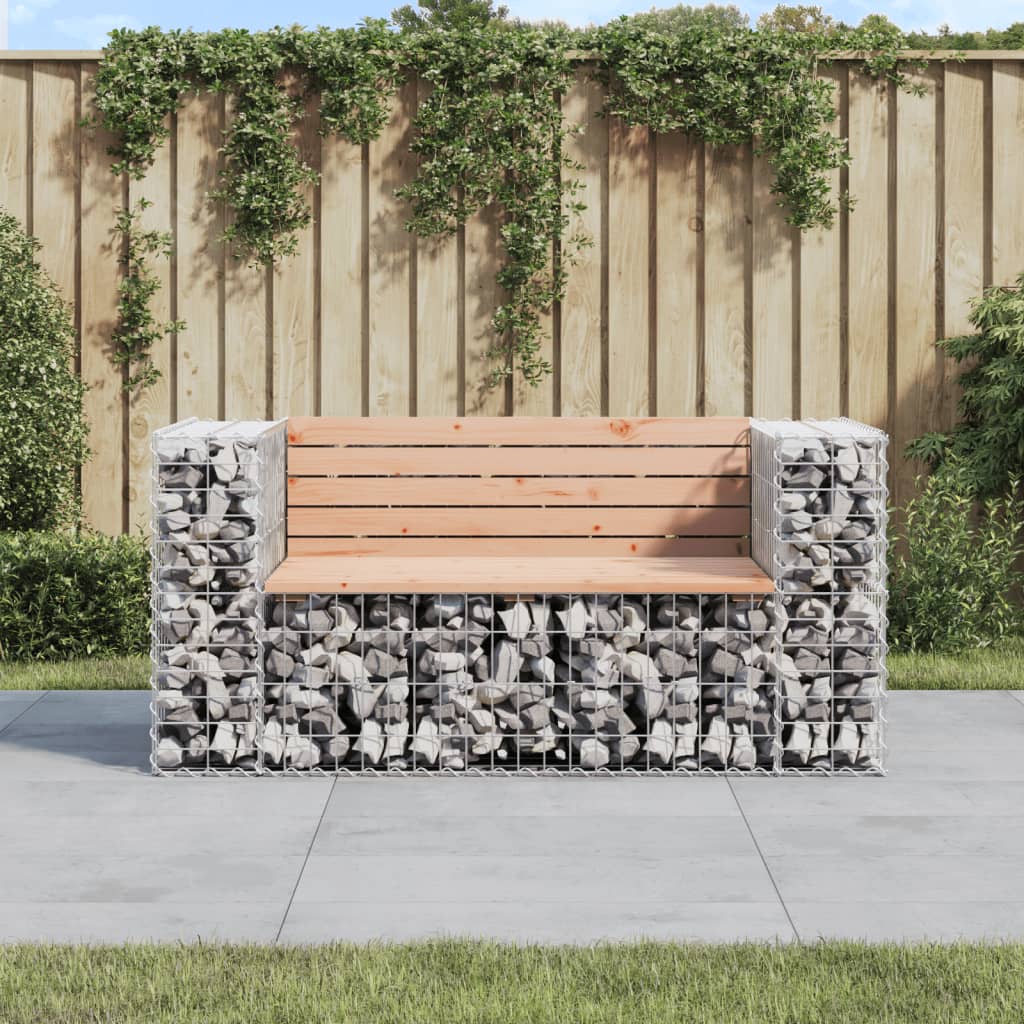 Patio Bench Gabion Design Solid Wood Pine