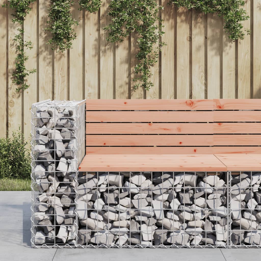 Patio Bench Gabion Design Solid Wood Pine