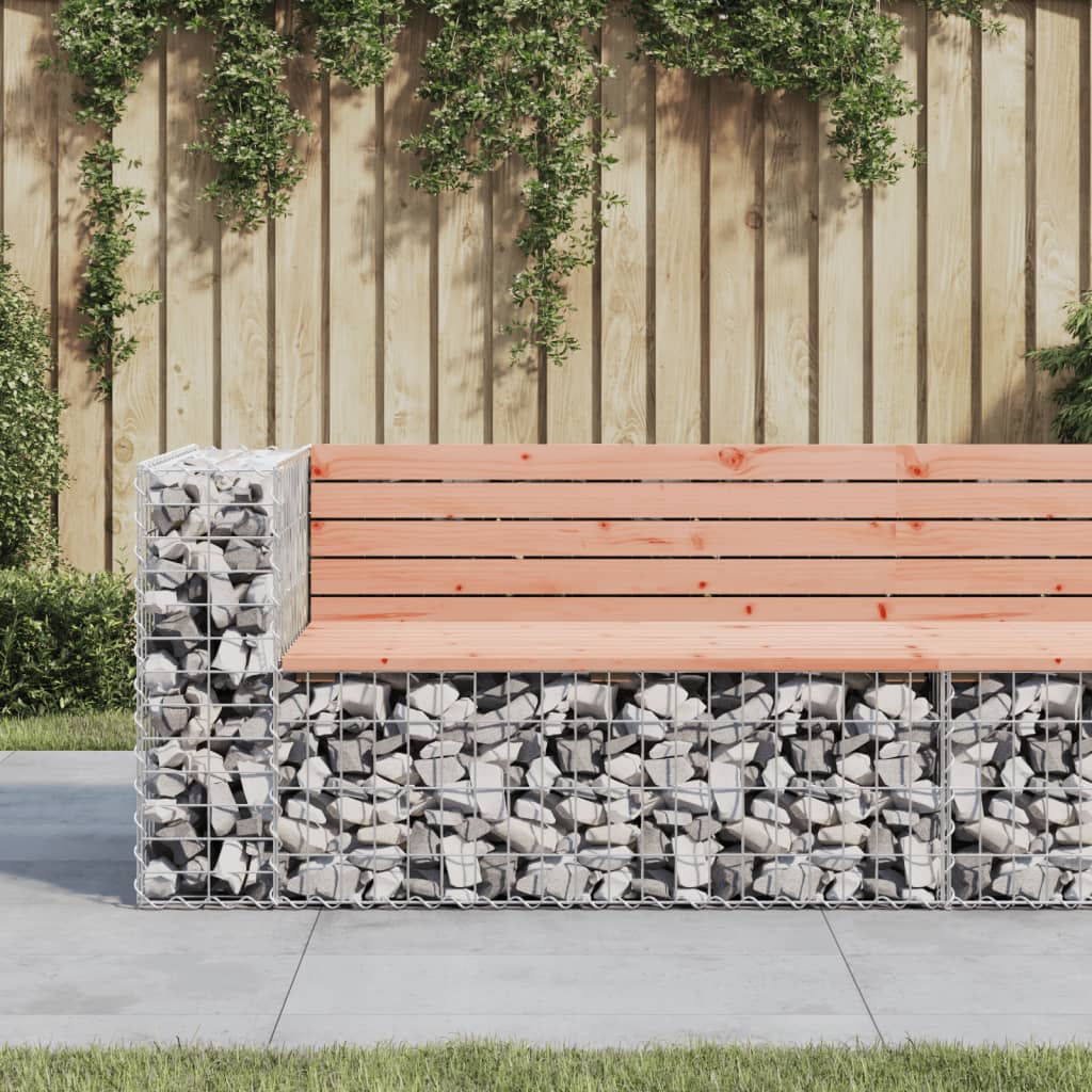 Patio Bench Gabion Design Solid Wood Pine