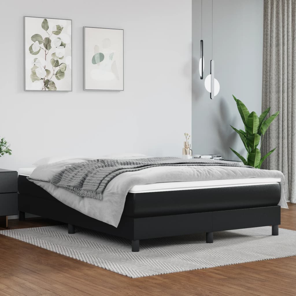 Box Spring Bed With Mattress 39.4&quot;X74.8&quot; Faux Leather