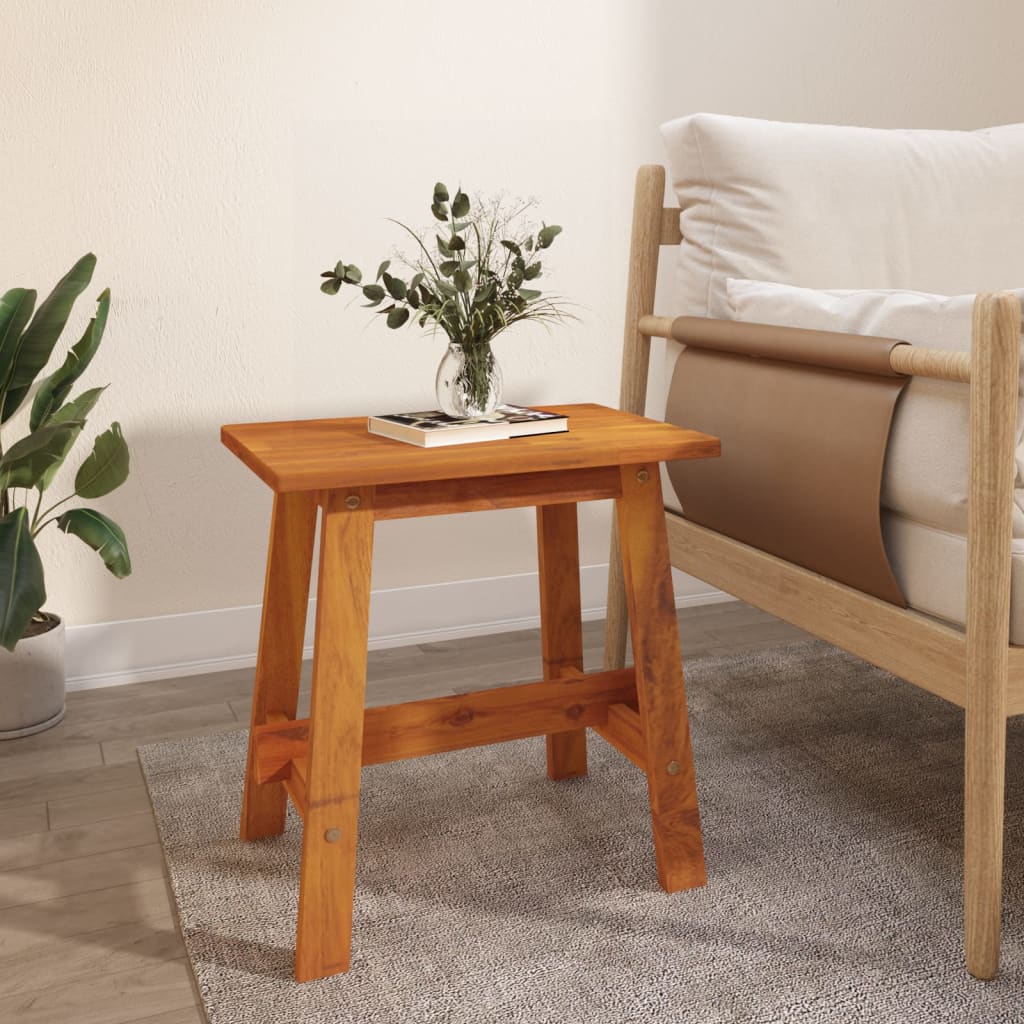 Stool Rectangular Solid Wood Acacia