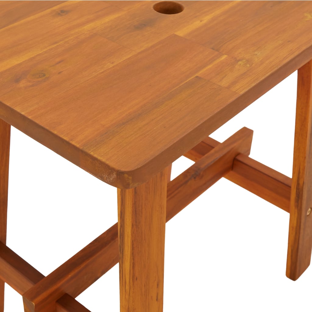 Stool Rectangular Solid Wood Acacia