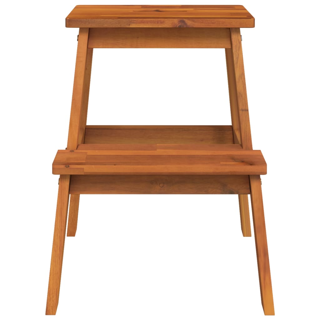 2 Step Stool 15.7&quot;X15&quot;X19.7&quot; Solid Wood Acacia