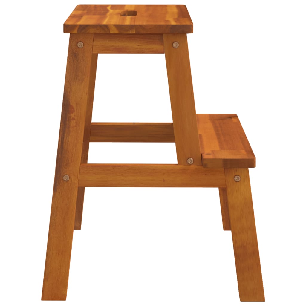 2 Step Stool 15.7&quot;X15&quot;X19.7&quot; Solid Wood Acacia