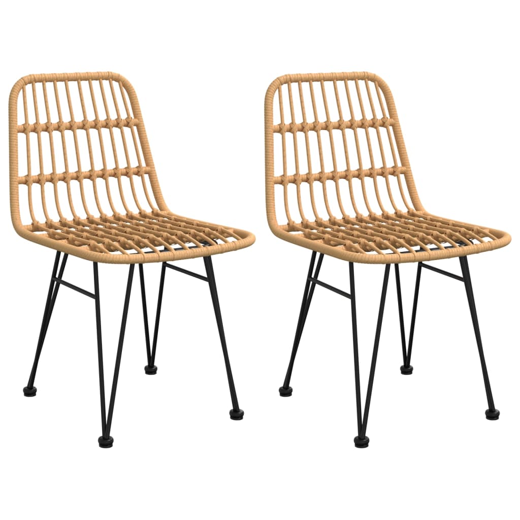 Patio Chairs 2 Pcs 18.9&quot;X24.4&quot;X33.1&quot; Pe Rattan