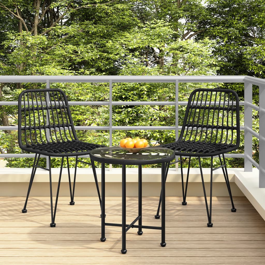 Patio Chairs 2 Pcs 18.9&quot;X24.4&quot;X33.1&quot; Pe Rattan