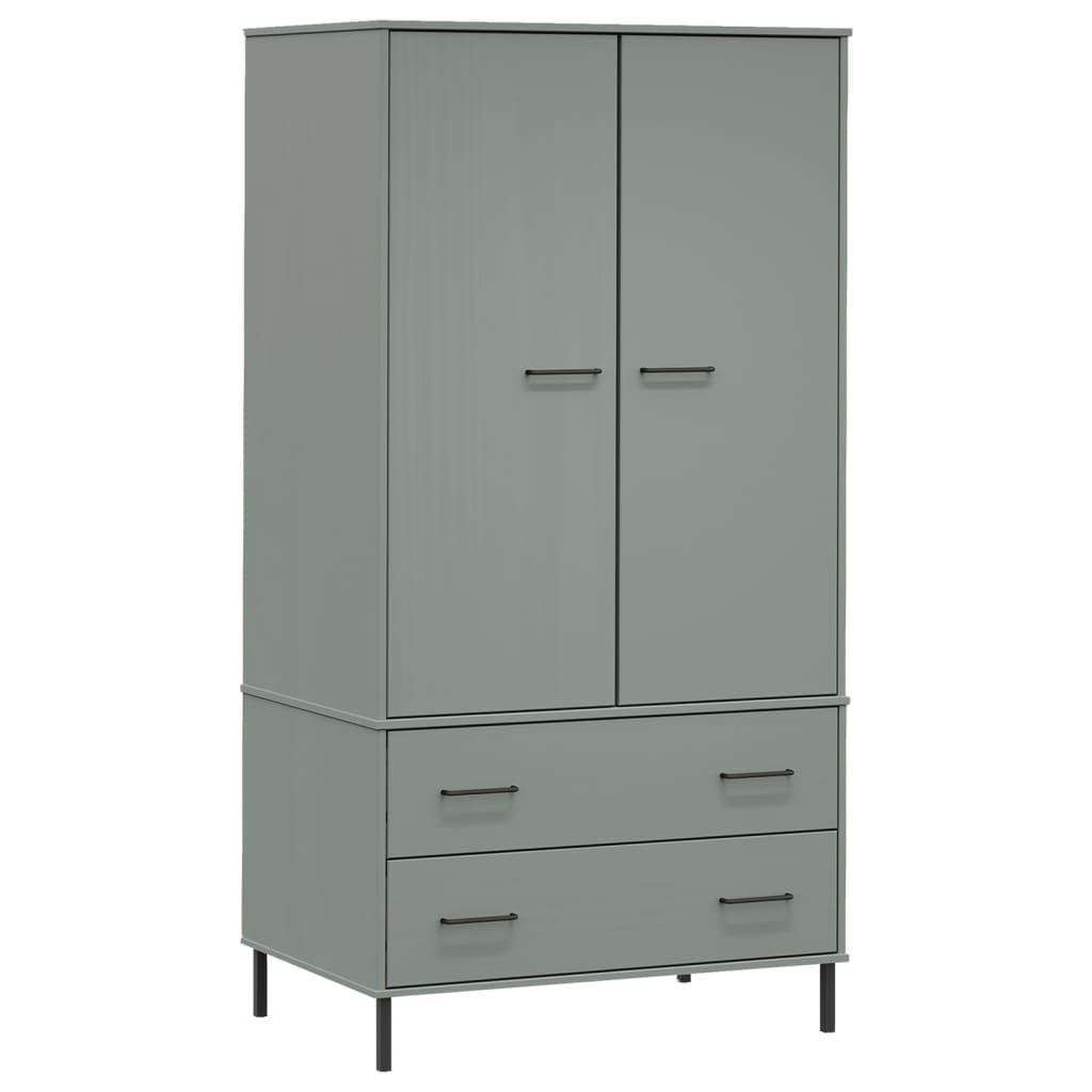 Wardrobe With Metal Legs 35.4&quot;X21.7&quot;X67.9&quot; Solid Wood Oslo