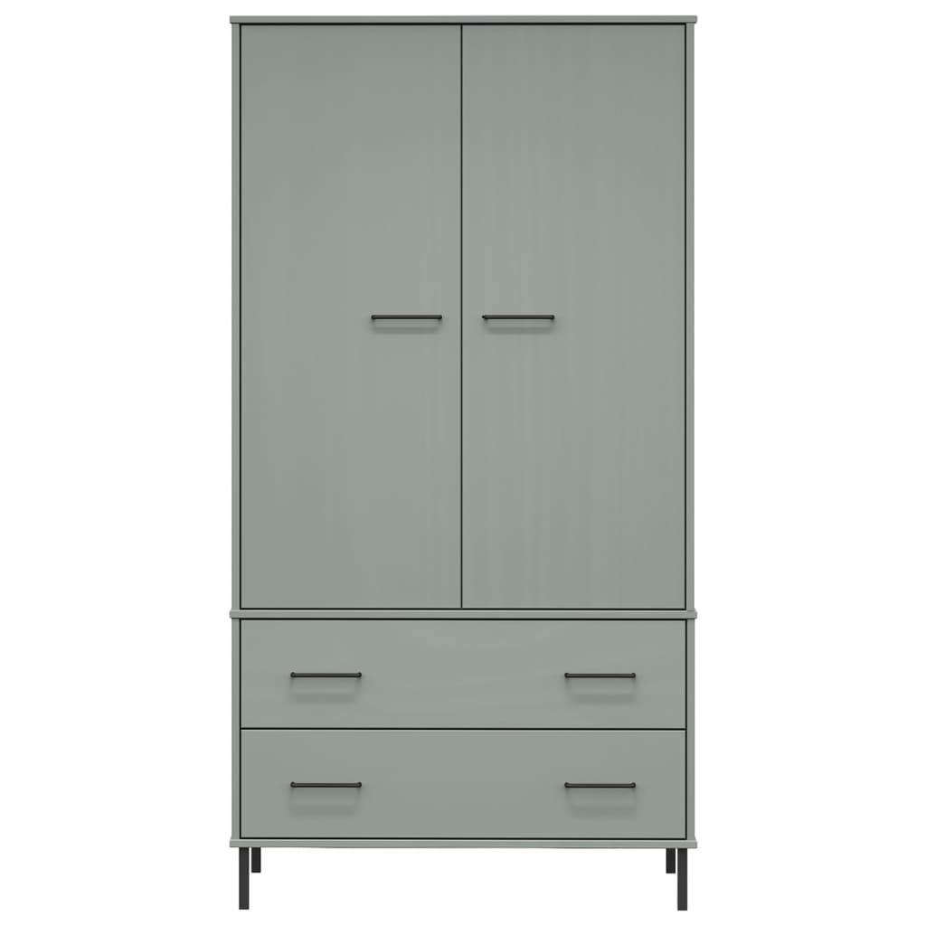 Wardrobe With Metal Legs 35.4&quot;X21.7&quot;X67.9&quot; Solid Wood Oslo